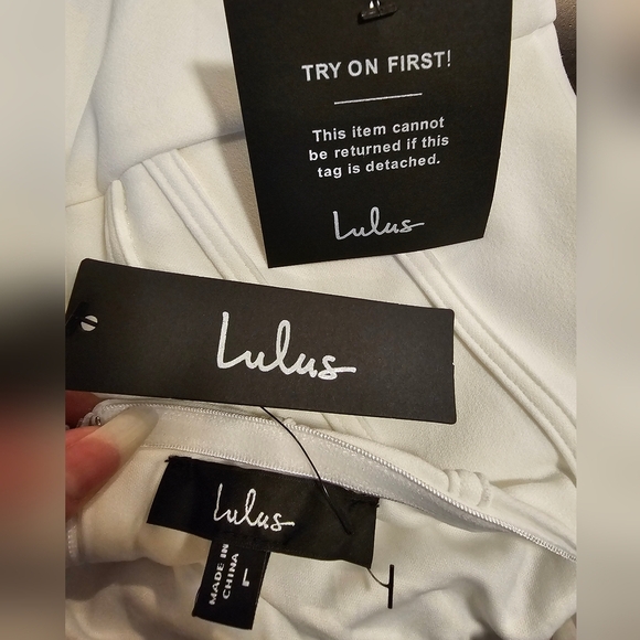 Lulus Gorgeously Sultry White Bustier Strapless Midi Dress, Size Large - Picture 11 of 11